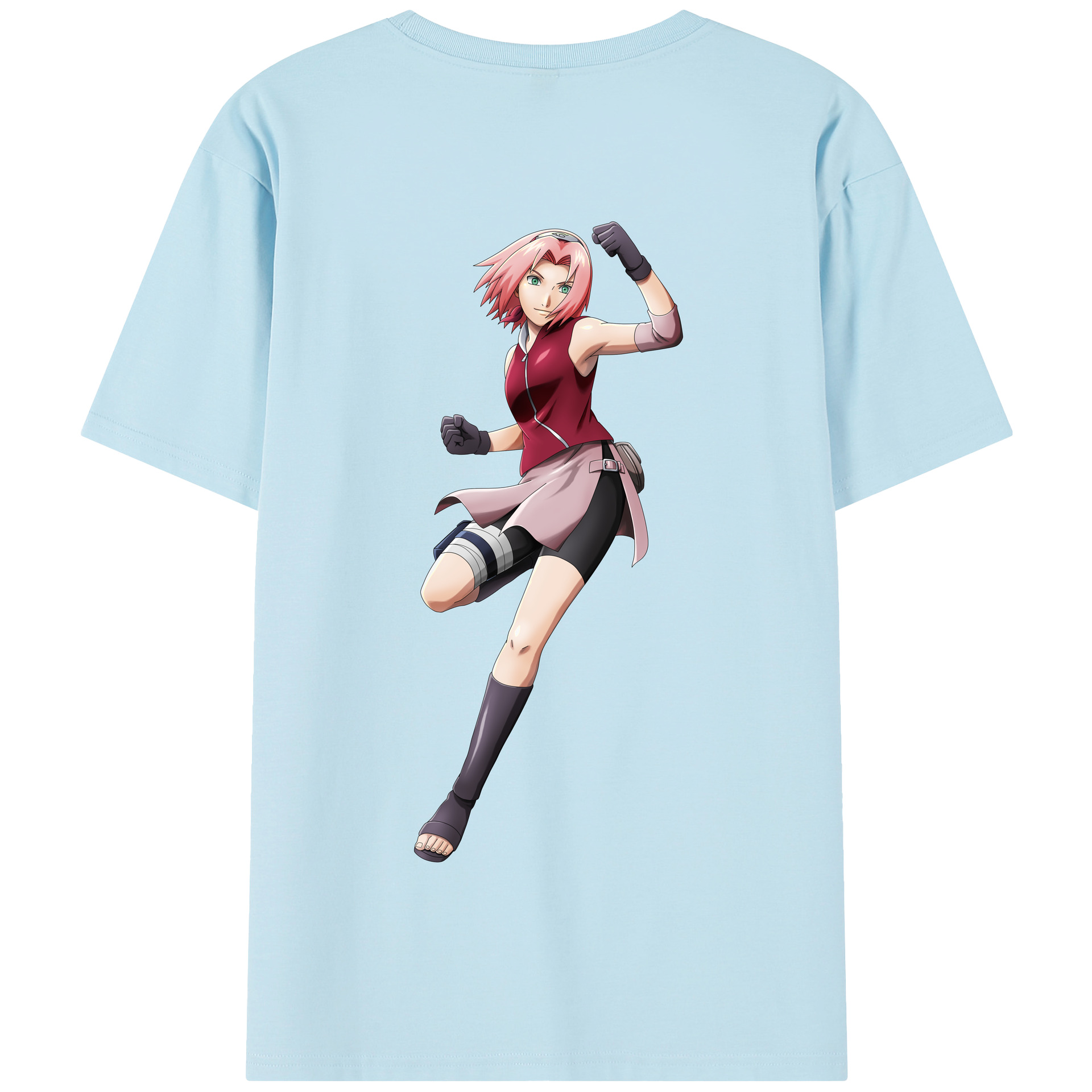 （画像用） NARUTO -ナルト- 春野サクラ Haruno Sakura 綿100％半袖Tシャツ（背面プリント）